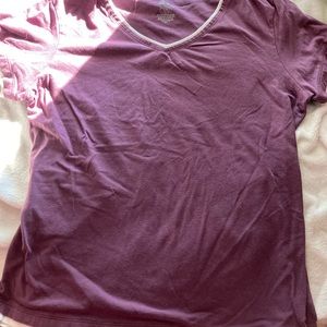 purple althetic works tee